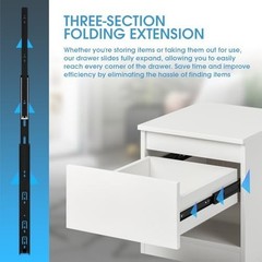 1 Pair Full Extension Drawer Slides 8 10 12 14 16 18 20 22 24 Inch 100 lb Loa…