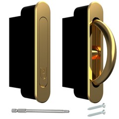 Pocket Door Pull Swivel Handle with Concealed Hardware Brass No Install Kit