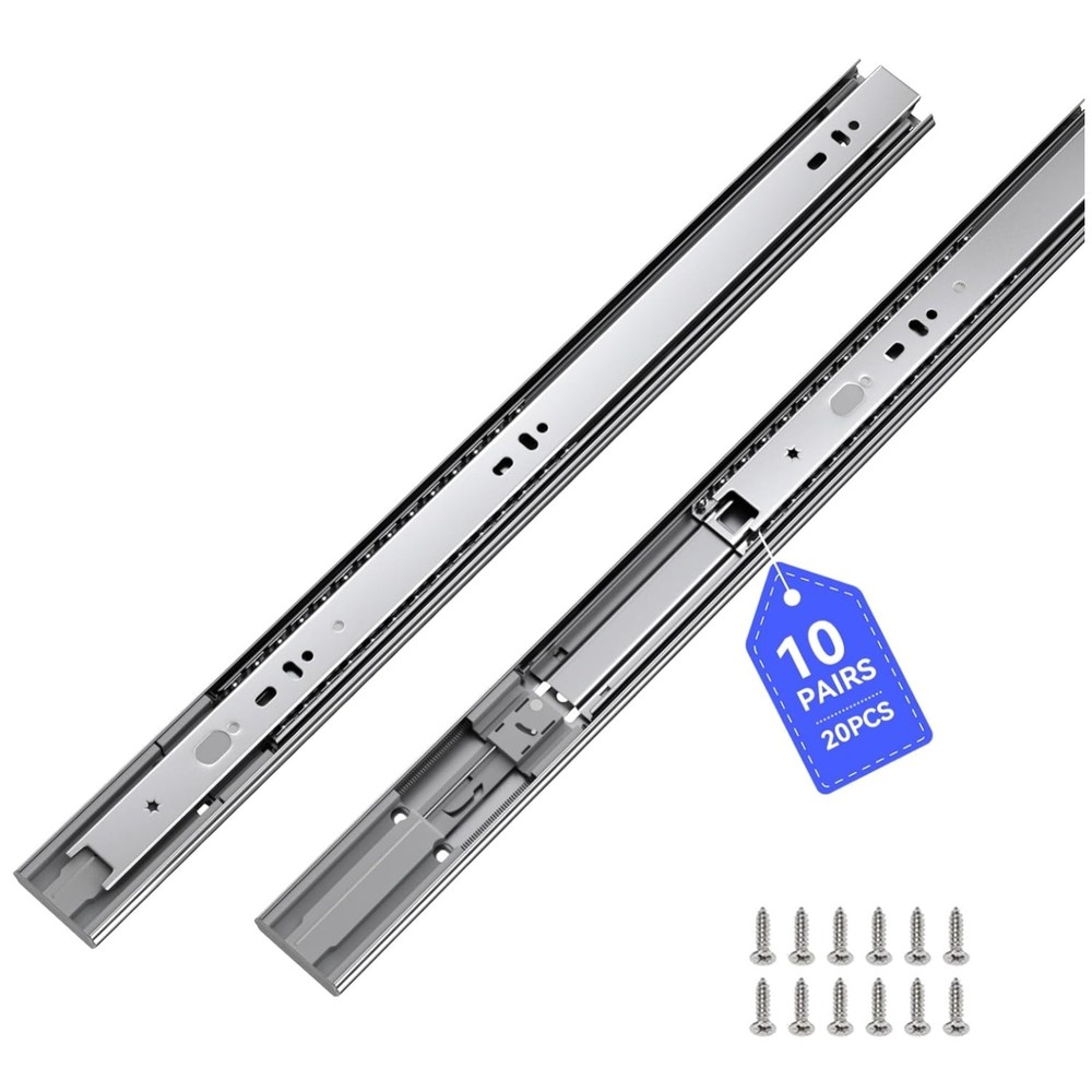 Ball Bearing Cabinet Drawer Glides 22 Inch – 100 LB Capacity