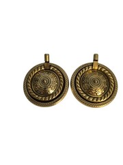 2 Vintage Colonial Revival Brass Ring Drawer Pull 2″