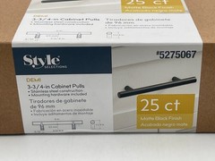 Style Selections 3-3/4″ Matte Black Cylindrical Handle Drawer Pull 25 Pack