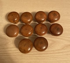 Lot of 10 Wheat Color 1-1/4″ Round Wood Knobs for Cabinet Drawers Doors Pulls