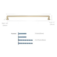 Knoklock 6 Pack 12.6 Inch 320mm Cabinet Handle Pulls Champagne Bronze