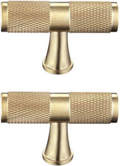 Cabinet Knobs Brass Brushed Gold for Dresser Drawer Handles T Bar Single Hole Ha