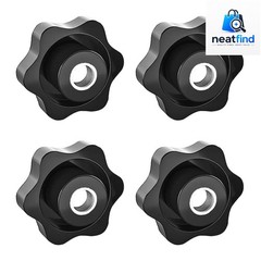 4 Pcs 1/4″-20 Inch Knob Black Nylon Screw-On Type Thru Threaded Knob Nuts 6-S…