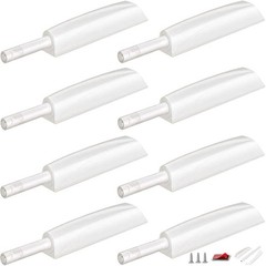 Push to Open Door Latch Cabinet Hardware CBRIVE 8 Pack Magnetic 8 Pack, White