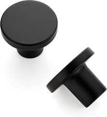 Ravinte 10-Pack Matte Black Cabinet Knobs, 1.2-Inch Round Pulls for Dressers