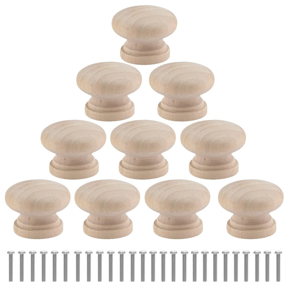 Uenhoy 30 Pcs Round Wooden 1 1/8″ (28mm), 30pcs, Unfinished Wood Color