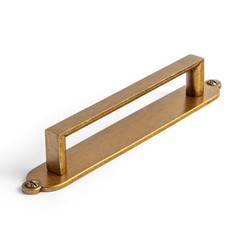 2 PCS Retro Zinc Alloy Cabinet Pull Luxe Linear Backplate Brass 5 Inch Center