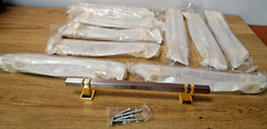 10 Pack Brushed Satin Nickel and Gold Cabinet Pulls 6.3 Inch(160MM) Hole Centers