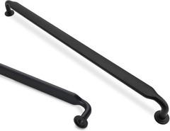 6 Pack Matte Black Cabinet Pulls 12.6in Hole Center Zinc Drawer Handles