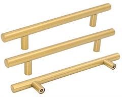 5 Pack Gold 8 3/4″ Cabinet Hardware Brass Pull Handles 6-1/4in Hole Centers New