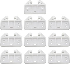 10 Pack Plastic Drawer Guides Rear Mount Drawer Track Replacement Brackets White