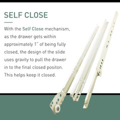 22 In. Self-Closing Bottom Mount Drawer Slide Set 1-Pair (2 Pieces)