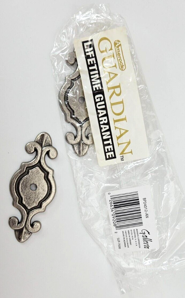 Set of 2 Amerock Knob Backplates BP24012-AN Vasari Antique Nickel Continental 3″