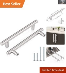 Durable Stainless Steel 5 Pack Drawer Handles – Easy to Install and Elegant