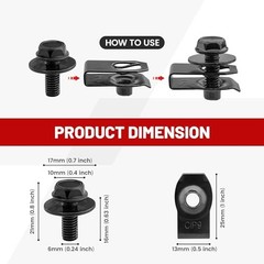 Body Bolts & Extruded U Nuts Kits for GM 11503714 Ford Chevy Buick M6-1.0