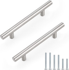 50 Pack Hole Centers (96Mm) 3-3/4Inch Brushed Nickel Cabinet Pulls Stainless Ste