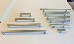 Brushed Nickel Stainless Steel T Bar Cabinet Pulls Knobs Handles Hardware