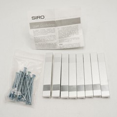 Lot of 8 Siro Designs Shiny Chrome Modern Blocky Cabinet Drawer Knobs 4.75″ Long
