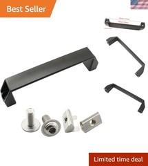 Elegant Black Aluminum Pull Handle – 180mm for Industrial Equipment Upgrade