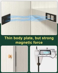 Jiayi 30 Lb Ultra Thin Cabinet Drawer Door Magnets, 12 Pack Magnetic Black