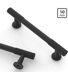 10 Pack 3.75 Inch(96mm) Matte Black Cabinet pulls Kitchen Cabinet Handles.