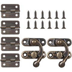 6PCS Jewelry Box Hinges and Latches Small for Wooden Antique Bronze