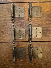 Lot of 6 Vintage Japan Cabinet Hinges Brass Tone Many Available