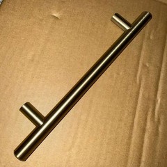 Kitchen Cabinet Handles 5-1/16-in,128mm champagne bronze cylindrical bar 5pack