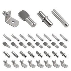 130 Pieces Cabinet Shelf Pins Pegs Kitchen Bookcase Nickel Plated 4 Styles 5mm 6