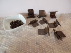 Amerock Spring Cabinet Hinges Vintage Brass Lot Of 28 Used, Includes Screws