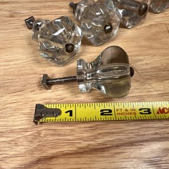 Clear Glass Cabinet Knobs Set of 8 Fluted Pumpkin Drawer Pulls 1.5”- READ