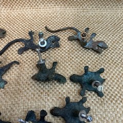 Lot of 13 Mexican Verdigris Metal Southwestern Drawer Pulls Frog Turtle Lizard