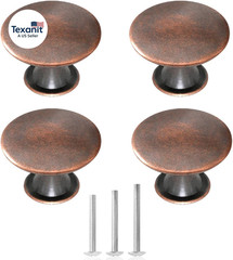 4X Copper Drawer Knobs Oil Rubbed Cabinet Knobs Bronze round Antique Dresser Doo