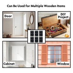 6 Pack 2.5” Black Door Hinge with Screws for Door, Cabinet, DIY Project