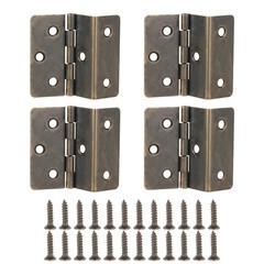 Three Fold Hinges, 4 Pieces Small Metal Chest Hinges for Wood Vintage Decorative