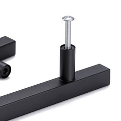 Stainless Steel Matte Black Kitchen Square Cabinet Handles Drawer Pull Knobs Lot