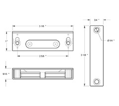 Deltana MC326 Magnetic Catch | 3-1/8 x 1 x 9/16 Inch