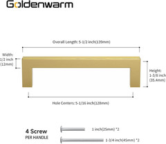 25Pack 5In Brushed Gold Cabinet Pulls Gold Cabinet Handles Gold Drawer Pulls Mod