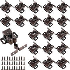 20 Pcs Cabinet Door Latch and Catch Hardware Double Roller Catch Cabinet