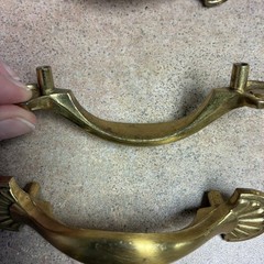 Lot Of 12 Vtg Keeler Brass Company Solid Cast Brass Hardware Brush Gold Tone