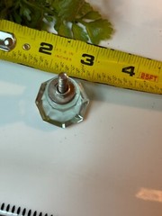 2; Vintage Faceted Clear Glass Furniture Hardware Dresser Cabinet Door Knobs