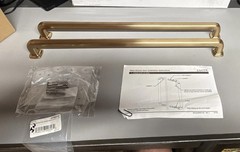 Emtek Bar Pull Back-to-Back Glass Shower Door, 18″ C-C Satin Brass (2)