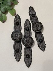 5 Large Rustic Cast Iron Cabinet Pulls Metal Drawer Pulls Vintage Hardware