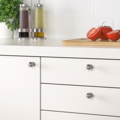 New IKEA BAGGANÄSKnob, stainless steel, 13/16 ” 2pack Total 6, Bathroom Kitchen