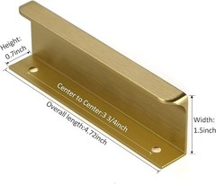 Satanga Pack of 2 Edge Finger Pull for Cabinets Kitchen Concealed Aluminum Hidde