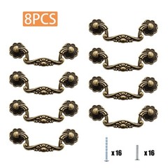 8 Pcs 3 Inch P01 Drop Drawer Handles Antique Brass(Gold) Cabinet Handle Drawer P