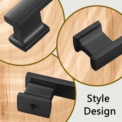 Cabinet Handles 8-1/2 Inch Length 7-1/2 Inch 192mm Center Matte Black 6 PCS