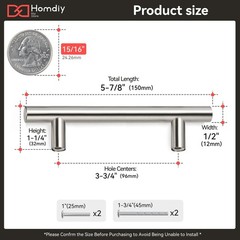 25 PCS Cabinet Handles Brushed Nickel Pulls 33/4in Hole HD201SN Kitchen Silver